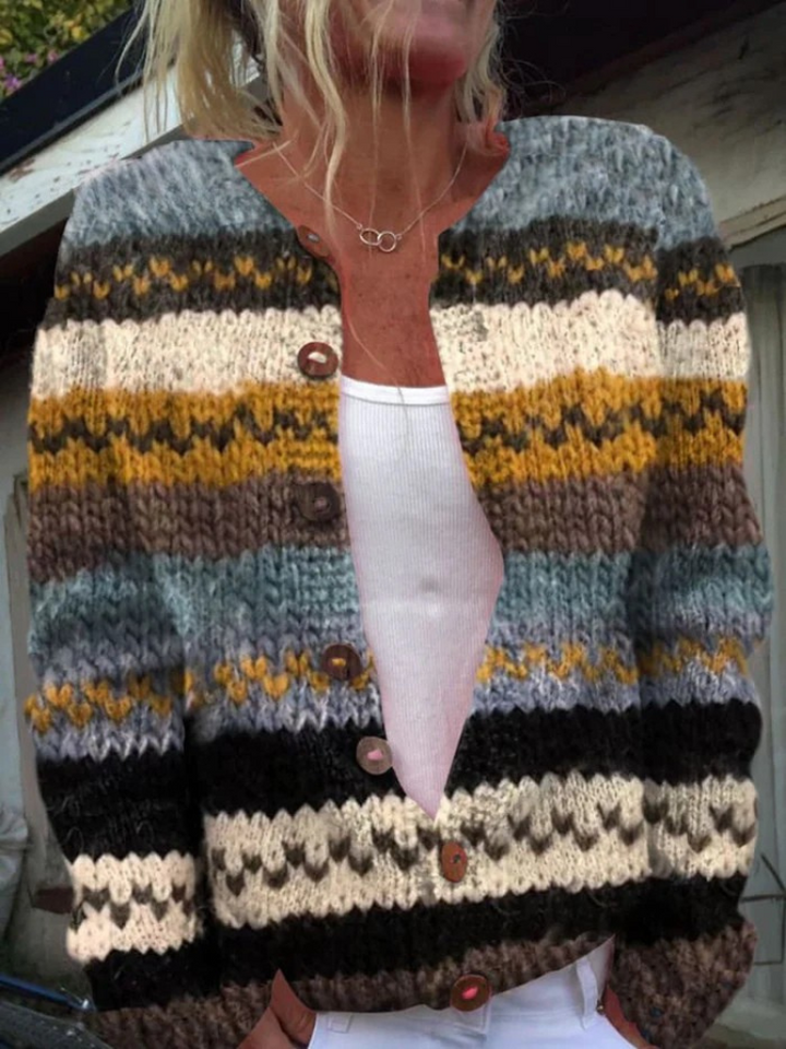 Nadine | Chic Buttoned Kardigan Tröja